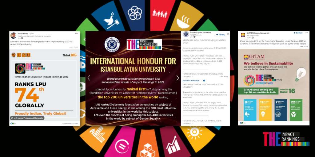 Universities react to their Impact Ranking