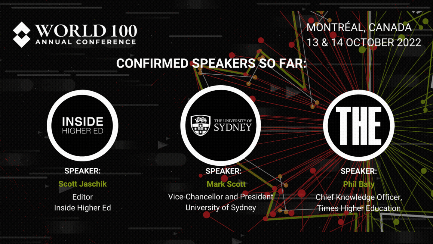 World 100 Conference: confirmed speakers